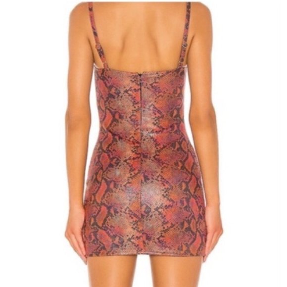 Revolve Hours Red and Black Snakeprint Mini Dress - Picture 2 of 7
